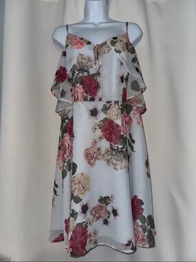 Floral Cold Shoulder Spaghetti-Strap NWT Dress